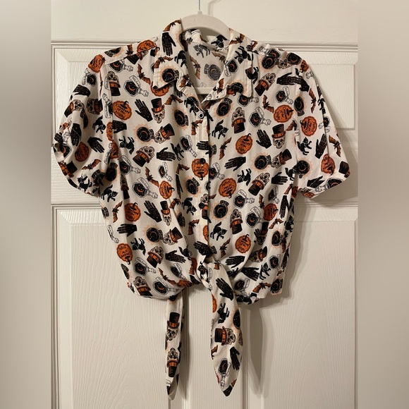 Spirit Halloween Bat and Cat Blouse - Picture 1 of 3